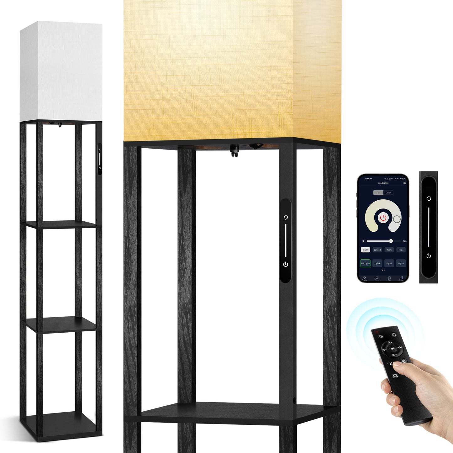 OUTON Floor Lamp with Shelves