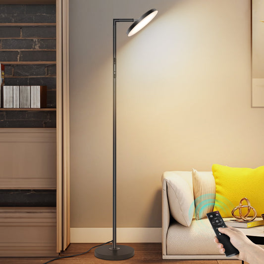 OUTON 70'' LED Floor Lamp, 30W Torchiere Super Bright Reading Floor Lamp for Living Room with Stepless Adjustable 2700K-6500K Colors&Dimmer, Remote&Touch Control