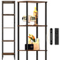 OUTONLIFE Corner Shelf Stand with LED Light Strip , 5-Tier Corner Shelves, 66.5" Corner Bookshelf, Display Shelf Tall Shelf Baker Rack for Bedroom, Bathroom, Living Room, Kitchen, Rustic Brown
