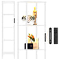 OUTONLIFE Display Shelf with LED Light Strip, 5-Tier Bookshelf, 66.5" Display Standing Shelf Units for Bedroom, Bathroom, Living Room, Kitchen, White