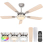 OUTON 52" Ceiling Fans with Light Remote Control, 6-Speed Reversible DC Motor Ceiling Fans, Dimmable Modern Ceiling Fan for Bedroom, Living Room,Wood
