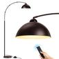 OUTON Arc Floor Lamp with Remote for Living Room, LED Dimmable Modern Standing Lamps with 4 Color Temperatures, Tall Light for Bedroom, Brown
