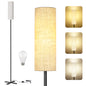 OUTON Modern Floor Lamps for Living Room, Standing Lamp with Linen Shade, Tall Pole Lamps for Bedroom, Office,Bulb Included