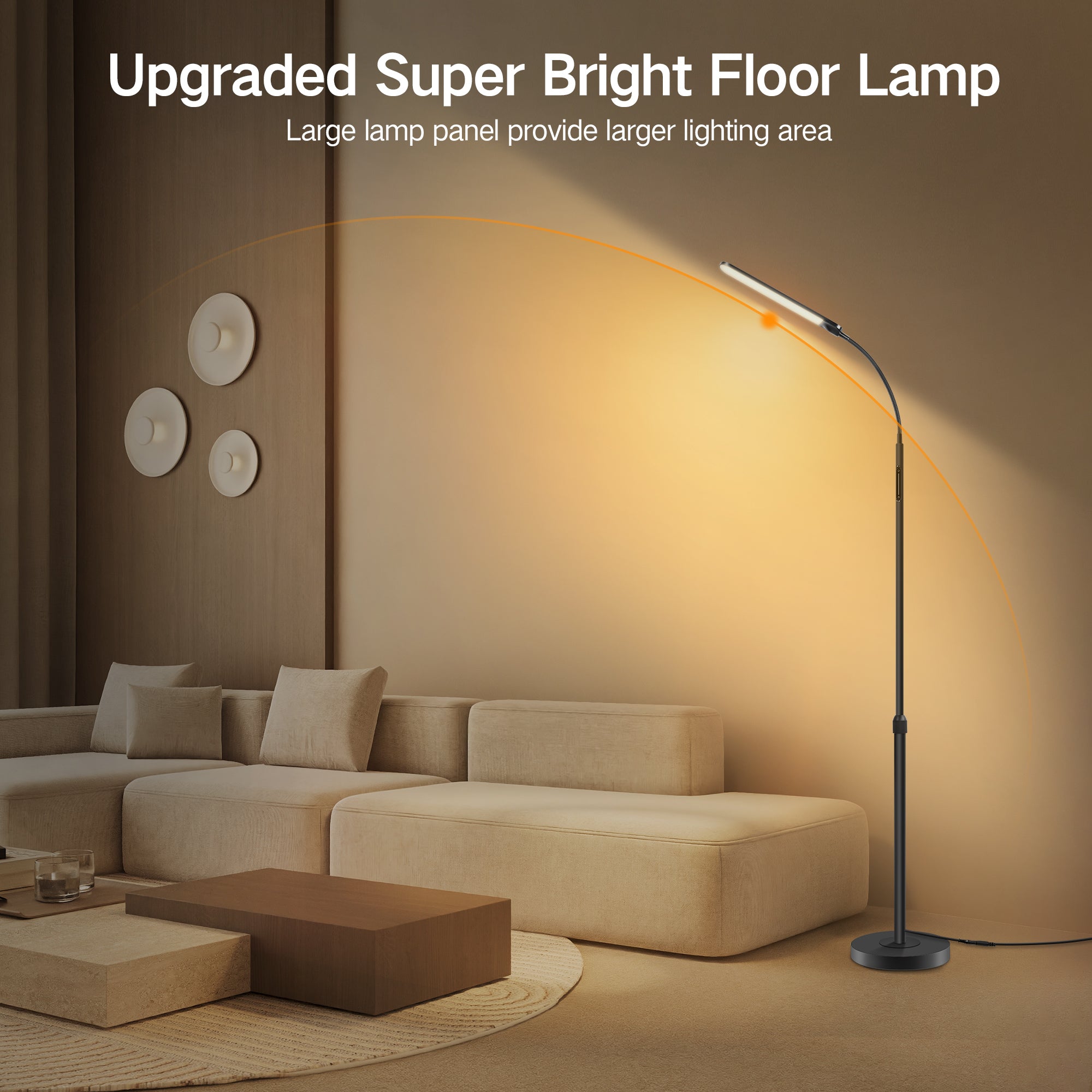 OUTON LED Reading Floor Lamp for Living Room, Tall Standing Lamp with