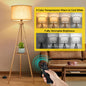 OUTON 63" Wood Tripod Floor Lamp with Remote Control, Dimmable Standing Lamps with Shelves, Modern LED Shelf Floor Lamp for Living Room, Wood