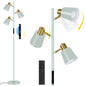 OUTON Tree Floor Lamp with 3 Adjustable Rotating Lights，Standing Tall Pole Lamps for Living Room, Bedroom, Home, Office-Green(Bulbs Included)