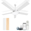 OUTON 52" Smart Ceiling Fan with Lights and Remote /APP Control, 3 Color Temperatures Dimmable Ceiling Fans Indoor Outdoor for Bedroom, Living Room,5 Dual Blades,Reverse Airflow, White