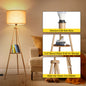 OUTON 63" Wood Tripod Floor Lamp with Shelves, Dimmable Standing Lamps with Remote Control, Modern Shelf Floor Lamp for Living Room, Bedroom, Office, LED Bulbs Included(Nature)