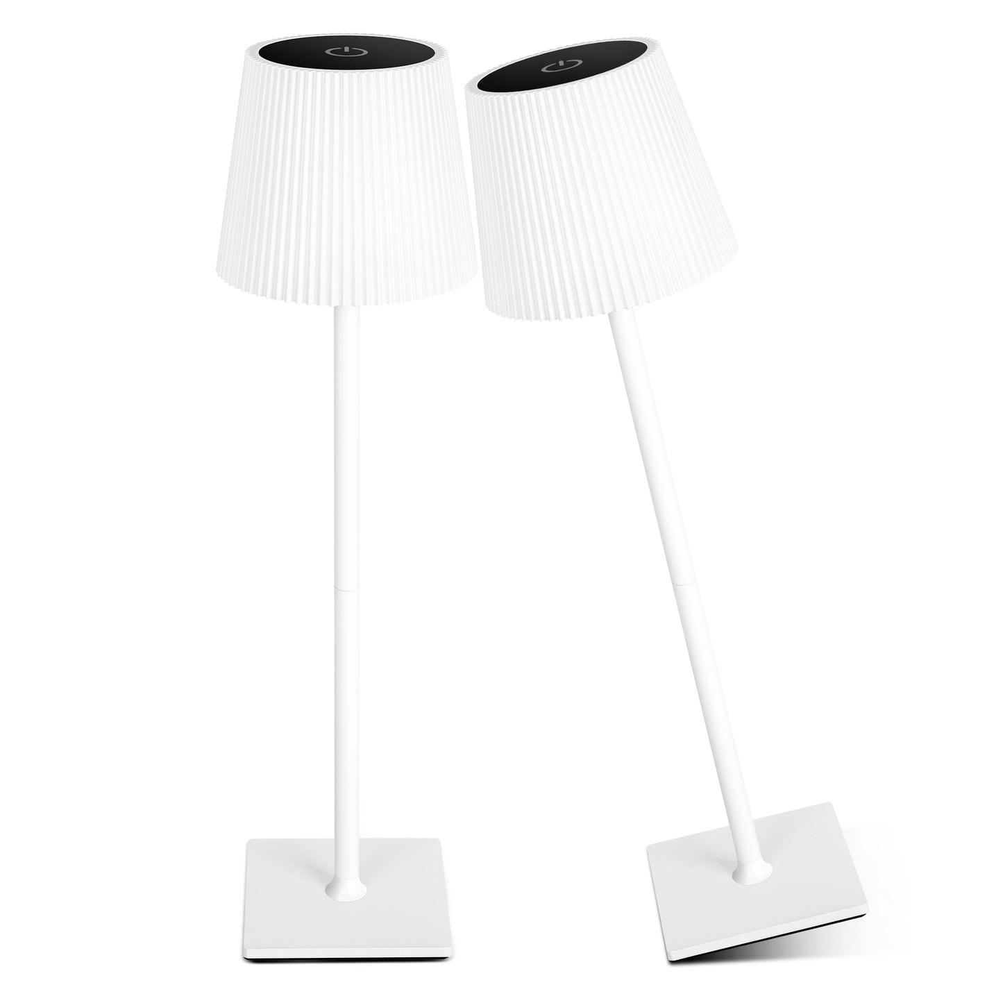 OUTON Touch Control Table Lamps for Living Room, 3-Way Dimmable Wireless Bedside Lamp 2 PC for Outdoor Restaurant Patio, White