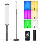 OUTON Bright LED Floor Lamp with Remote and APP Control, 1500LM 65" Tall Standing Lamp, Ambient Light, Music Sync, Modern Corner Lamps for Living Room, Bedroom, Black