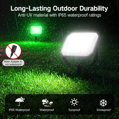OUTON Outdoor Lights, Flood Lights Uplight 2 in 1, 24W LED Low Voltage Landscape Lighting with App Control, Wired 4 Pack