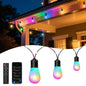 OUTON Smart Outdoor String Lights, 45FT Outdoor Lights with 12 Dimmable Warm White LED Bulbs, WiFi Patio Lights Work with APP Control & Remote