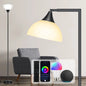 OUTON 72" Torchiere Floor Lamp with Reading Light, Modern Standing Lamp with RGB Adjustable Light for Bedroom Office, Black, LED Bulbs Included