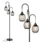 OUTON 69'' Industrial Floor Lamp, 3 Light Tree Floor Lamps with 3 LED Bulbs, Farmhouse Dimmable Tall Standing Lamp for Bedroom, Office, Dining Room, Black
