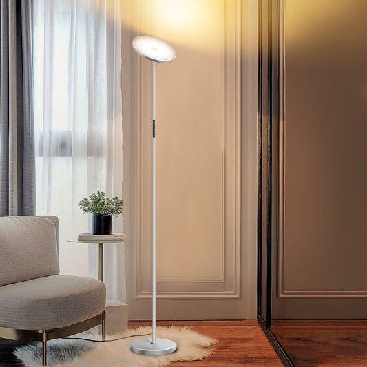 Outon Bright Floor Lamp-4 Color Temperature Torchiere Standing Light for Living Room, Bedroom Gray