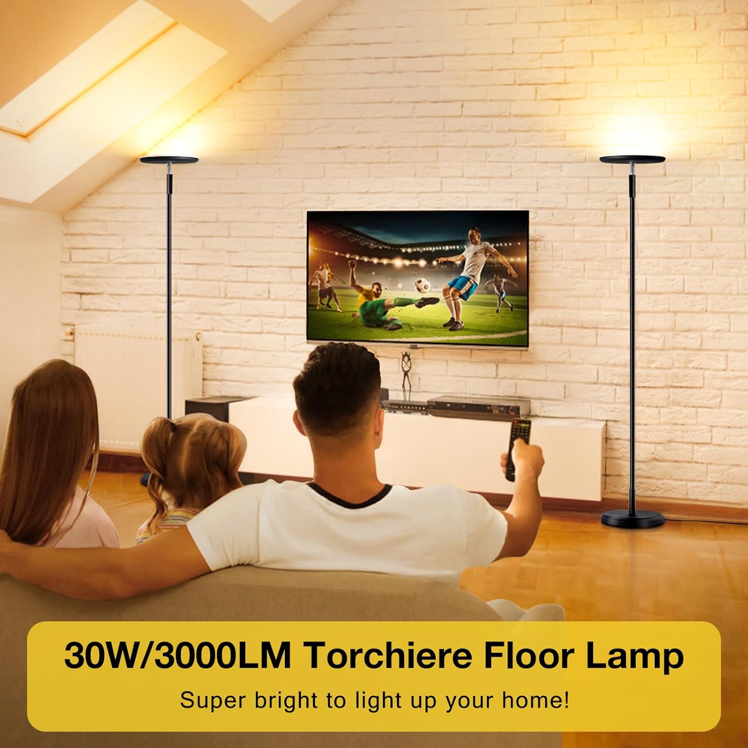 OUTON S1 Floor Lamp, 2-in-1 Smart RGBIC Corner Lamp & 30W/3000LM Bright LED Torchiere Floor Lamp, WiFi-App Control, 16 Million DIY Colors, Music Sync, Standing lamp for Living Room Bedroom Gaming Room