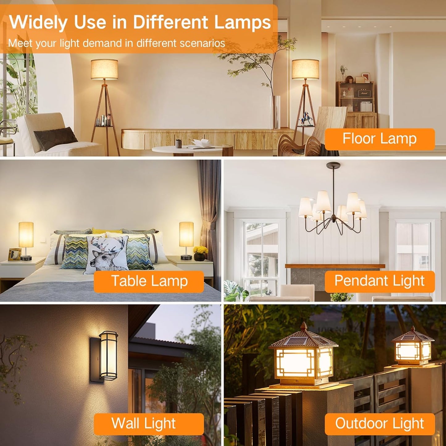 OUTON 2 Pack A19 9W LED Dimmable Light Bulb with APP & Remote Control, E26 Base