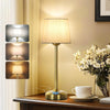 OUTON Touch Control Table Lamp for Living Room, 3-Way Dimmable Nightstand Bedside Lamp with Linen Fabric Shade for Bedroom Office, Gold