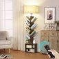 OUTONLIFE Tree Bookshelf with Light, 6-Tier Floor Standing Bookcase with Drawer for Living Room Bedroom, Office, Walnut
