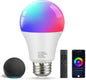 OUTON Smart RGB LED Light Bulb, WiFi & Bluetooth, 16 Million DIY Colors with Remote Control, Work with Alexa, Google Assistant, E26 Base