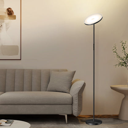 OUTON 71" Torchiere LED Floor Lamp with Remote and Touch Control, Super Bright 4 Color Temperature Standing Light with Double Side Lighting, Black