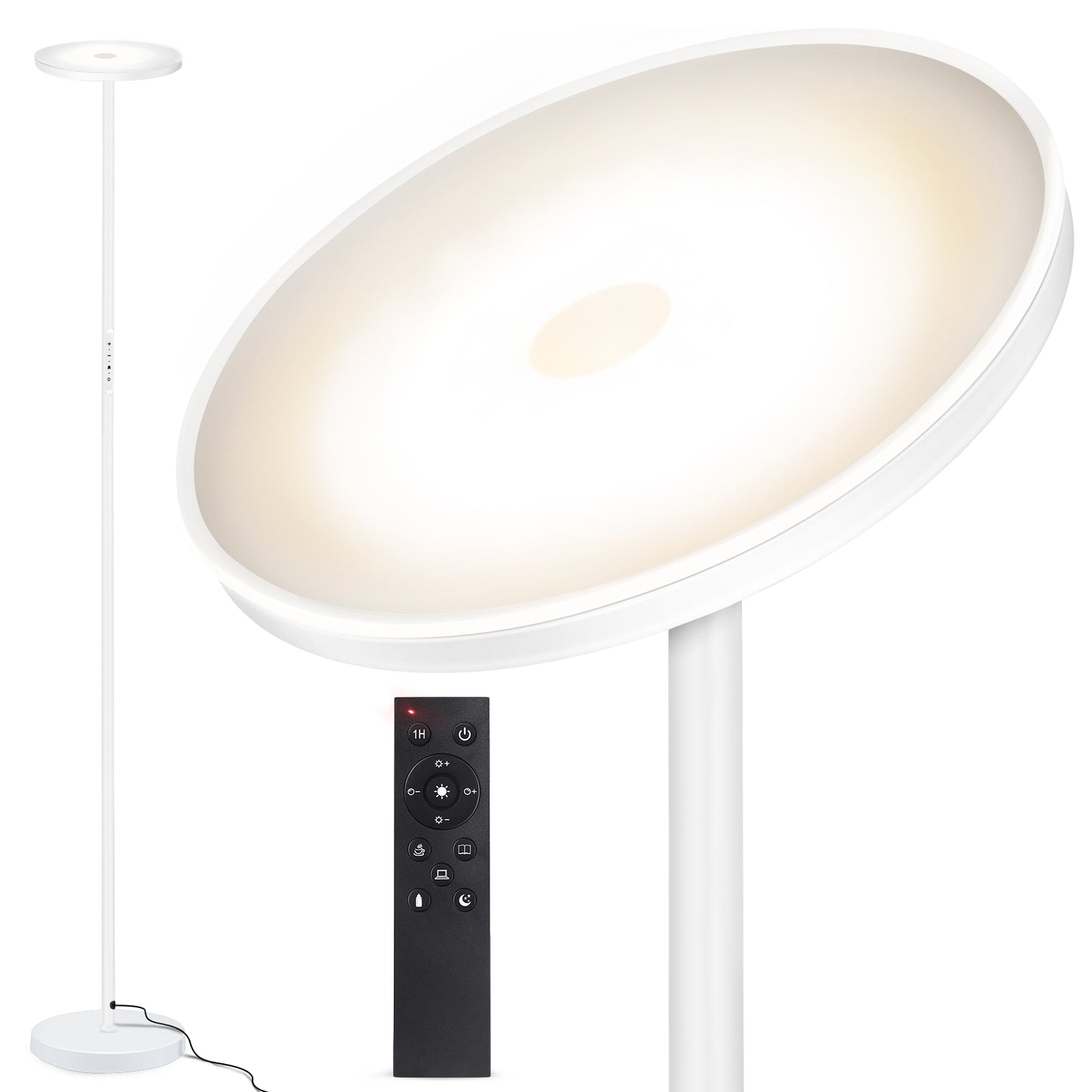 Outon Bright Floor Lamp-4 Color Temperature Torchiere Standing Light for Living Room, Bedroom Gray